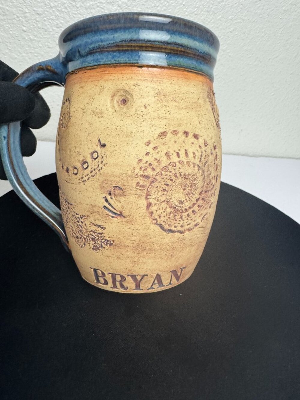 Julia E Dean Beachcomber Pottery Mug BRYAN Personalized Handmade 12 oz